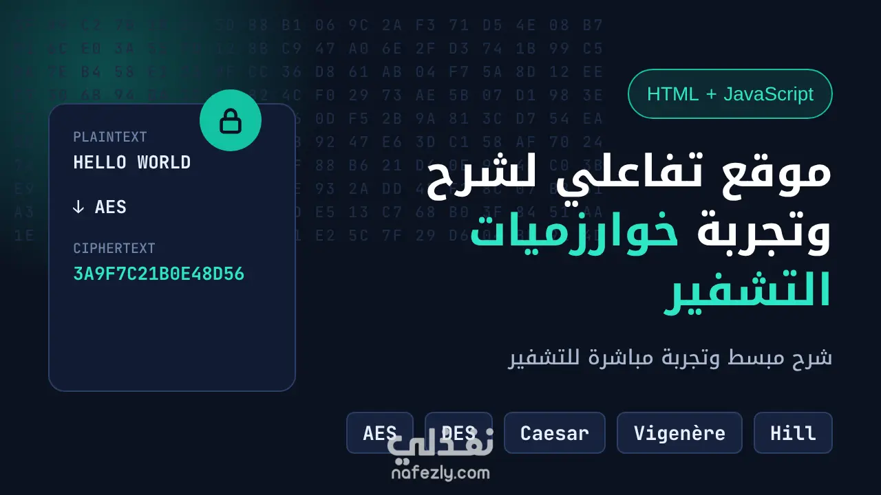 Cryptography Learning Hub | منصة تعليمية تفاعلية لخوارزميات التشفير | نفذلي