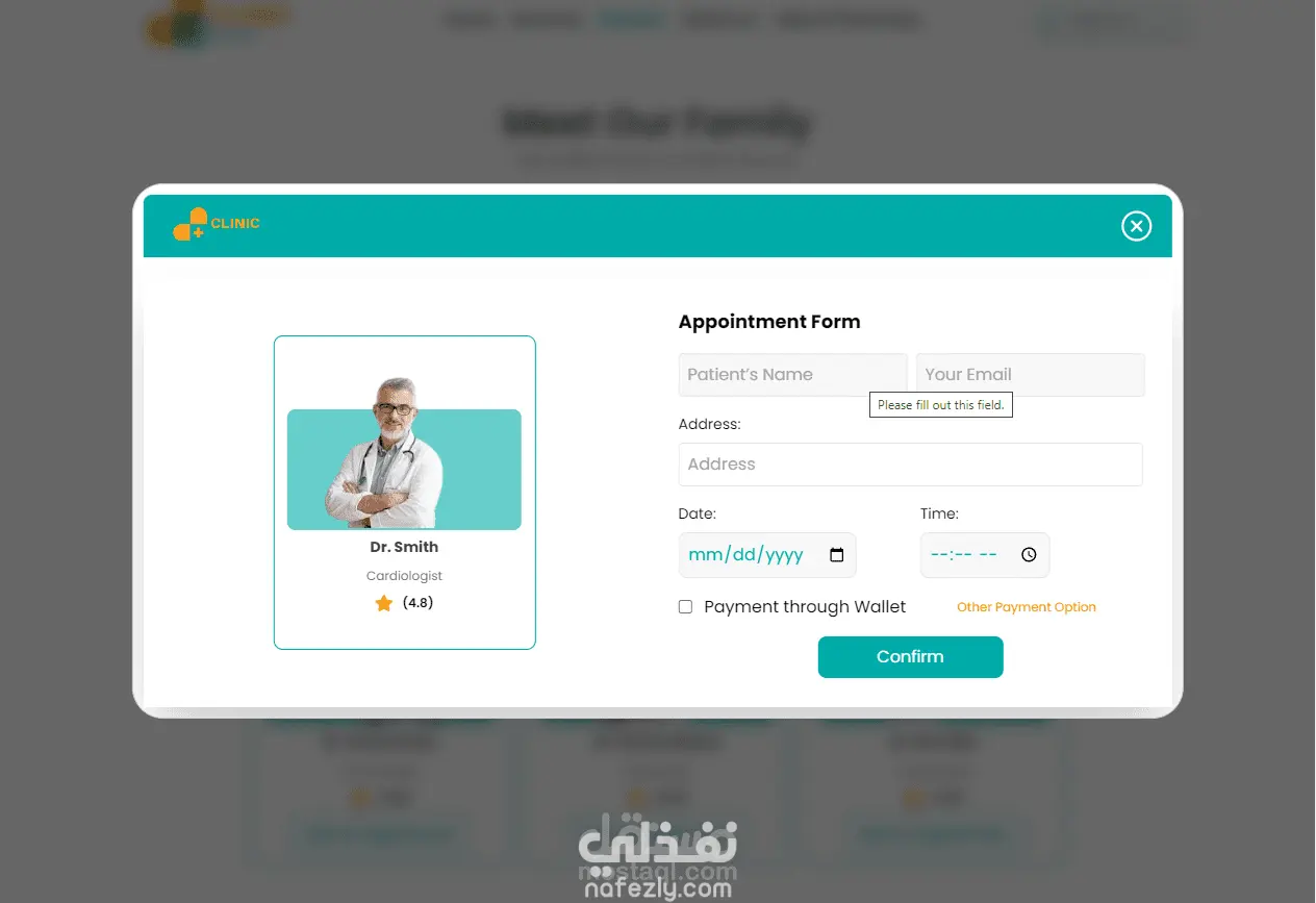 Clinic Square - منصة حجز وإدارة العيادات الطبية بلغتين عربي وانجليزي