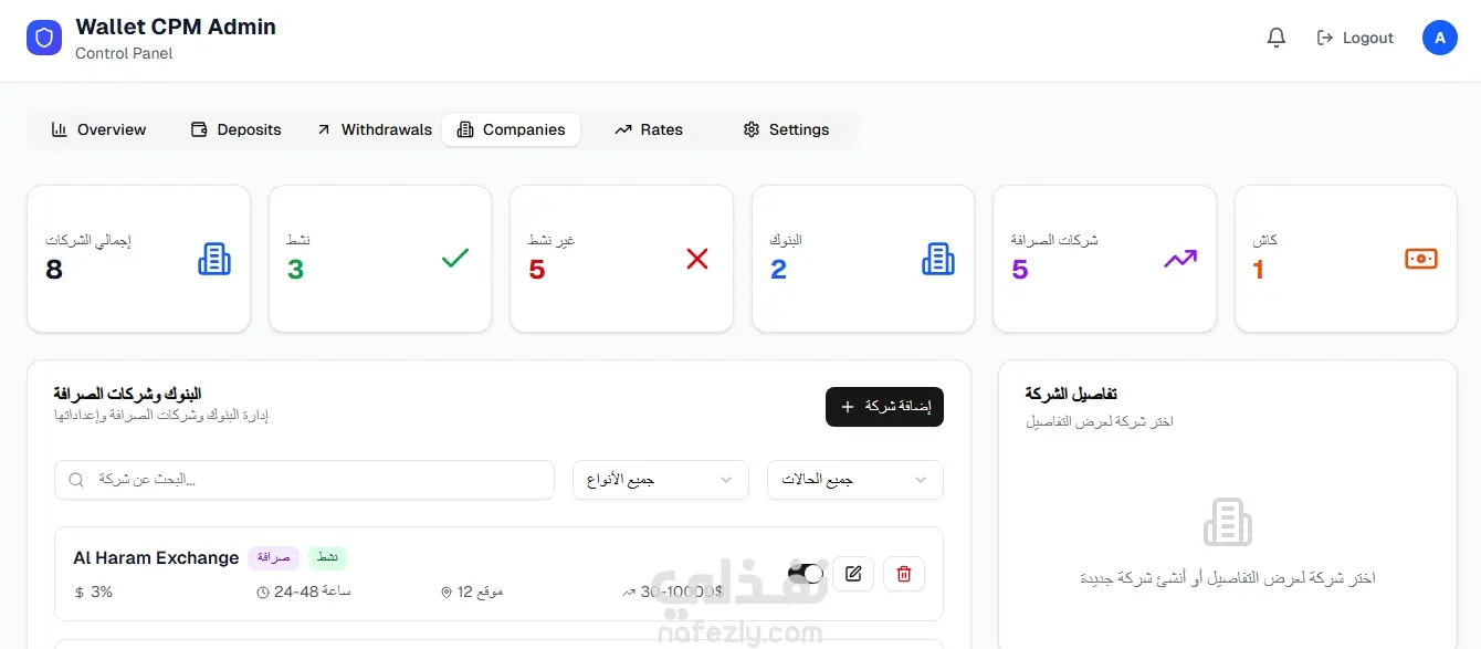 محفظة الكترونية لسحب الاموال و استقبال العملات