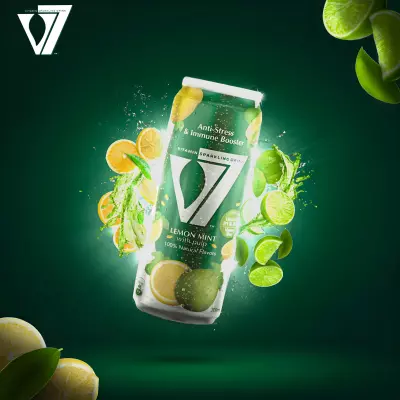 تصميم سوشيال ميديا لمشروب V7
