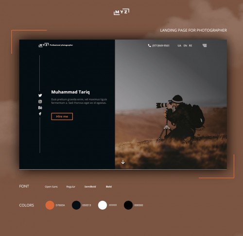 LANDING PAGE FOR PHOTOGRAPHER