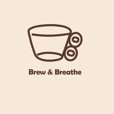 تصميم لوجو وبوستر وعرض موك أب لكافيه Brew & Breathe