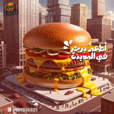 تصميم سوشيال ميديا لمطعم برجر