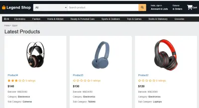 تطبيق تجارة إليكترونية وقابل للتعديل