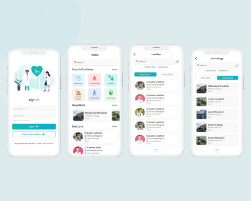 تصميم UI / UX لحجز المواعيد مع الأطباء