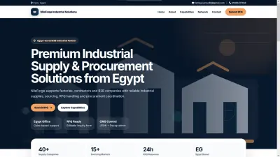 تصميم وتطوير موقع تعريفي احترافي لشركة توريدات صناعية | Industrial Supply Corporate Website