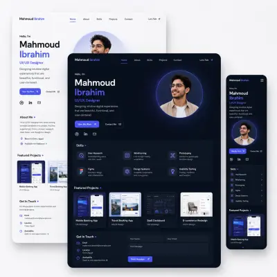 صورة العمل تصميم وتطوير بورتفوليو احترافي لمطور Full-Stack | Modern Developer Portfolio