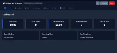 تصميم نظام إدارة مطعم احترافي (Restaurant Management System) مع لوحة تحكم كاملة