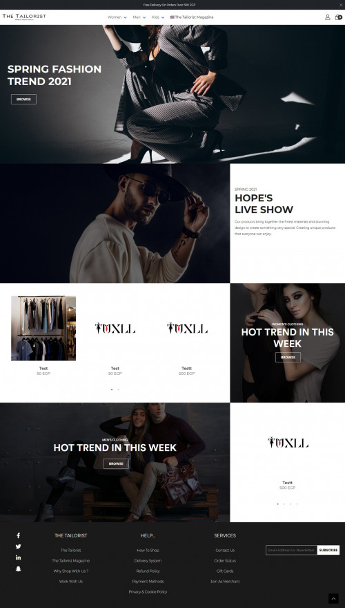 The Tailorist - Ecommerce Website