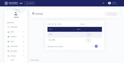 Sary Academy ERP System - Back-end Development (multi language)