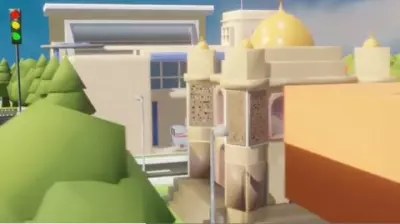 مدينة كرتونية ثلاثية الابعاد