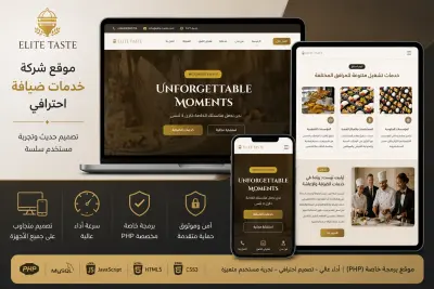تطوير موقع ويب Full-Stack لشركة Elite Taste لخدمات الضيافة والإعاشة الفاخرة في المملكة العربية السعودية
