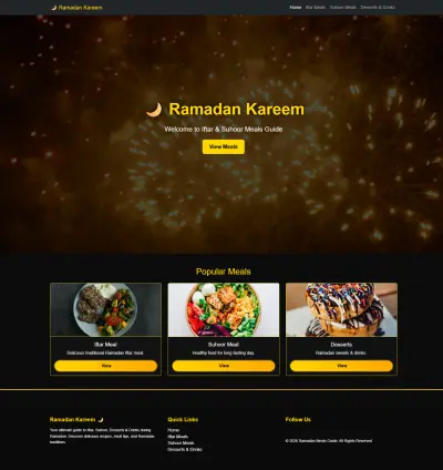 Ramadan Food & Drinks Web Page