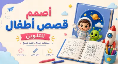 تصميم قصة تلوين للأطفال | مغامرات سامي في الفضاء