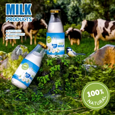 milk زجاجة لبن