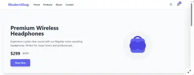 Modern and Responsive Online Store Website Design