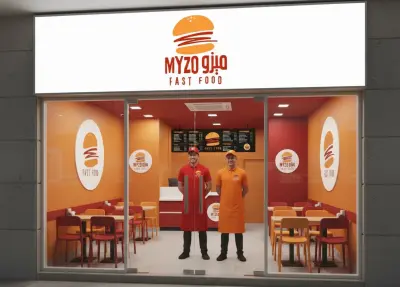 هوية بصرية لمطعم وجبات سريعة