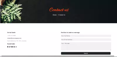 صفحه contact us باستخدام ال html و css خاصه بمحل كيك
