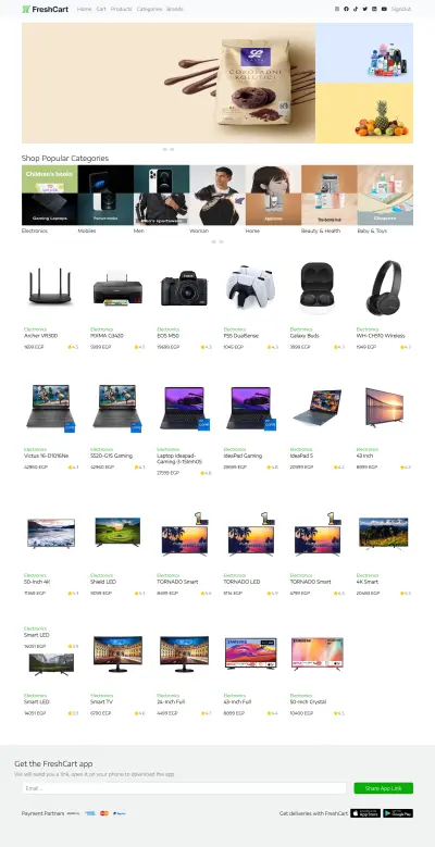 Fresh Cart - منصة تسوق إلكتروني