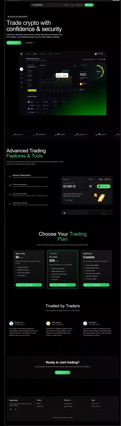 Crypto_Trade Landing Page
