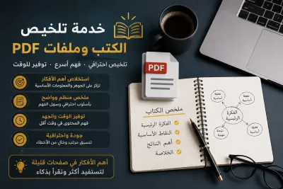 تلخيص الكتب وملفات PDF باحترافية