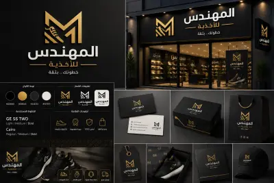 تصميم لوجو لمحل بيع احذيه "المهندس"