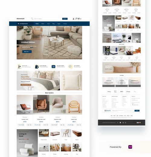 تصميم صفحة هبوط باستخدام Adobe xd