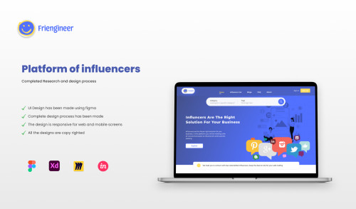 دراسة UX UI لتصميم موقع بيع خدمات مؤثرين