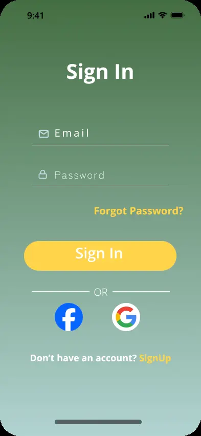 sign in screen & permission screen design