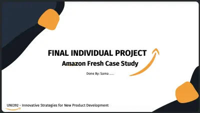 عرض تقديمي احترافي لمشروع جامعي: "توسيع Amazon Fresh إلى لوس أنجلوس" – تصميم بصري منسق وتحليل استراتيجي