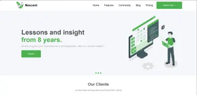 تنفيذ تصميم من فيجماإلى موقع ويب (Nexcent website)
