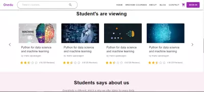 Courses page