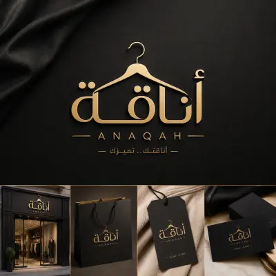 تصميم شعار وهوية بصرية لعلامة تجارية عربية للملابس
