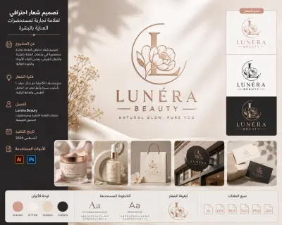 تصميم شعار احترافي لعلامة تجارية لمستحضرات العناية بالبشرة