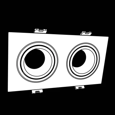 Square Tilting double Downlight ring Rendering and Visualization