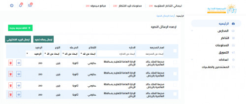 لوحه تحكم خاصه بمدراس