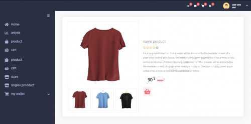 لوحه تحكم خاصه بمتجر الالكتروني