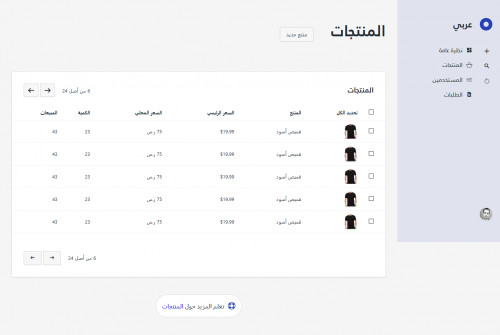 لوحة تحكم متجر