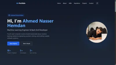 تصميم وتطوير موقع بورتفوليو شخصي احترافي باستخدام React وVite وTailwindCSS