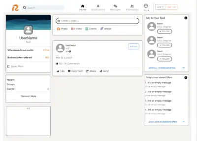 Fikrah - A Responsive Front-End Social Media Platform