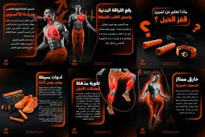 انفوغراف لفوائد تمرين قفز الحبل