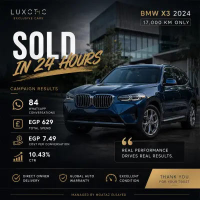 إدارة حملات Meta Ads لعلامة Luxotic للسيارات الفاخرة