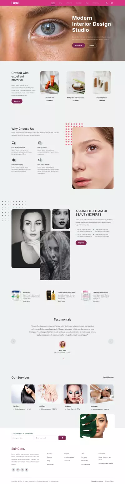 SkinCare Products Website