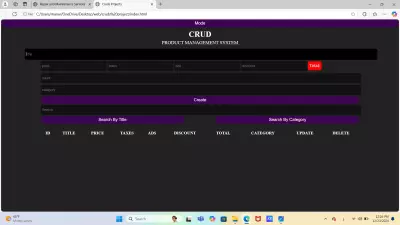 "نظام إدارة المنتجات باستخدام CRUD"