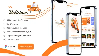صورة العمل تصميم تطبيق توصيل طعام احترافي (UI/UX)