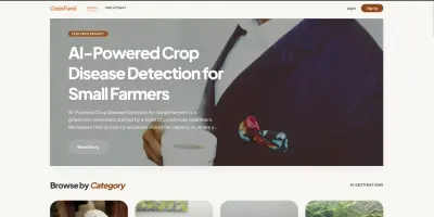 منصة تمويل جماعي متكاملة مبنية بواجهة أمامية وخلفية منفصلتين