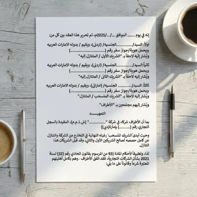 صياغة اتفاقيات التخارج وتصفية الشراكات (مطابق للأنظمة الخليجية).