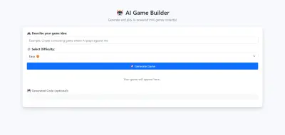 AI Game Builder – Interactive Web Game Generator