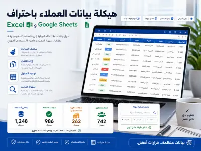 تنظيم بيانات العملاء في Excel وGoogle Sheets مع حالة المتابعة