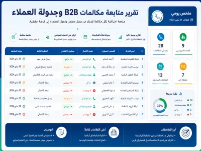 تقرير متابعة مكالمات B2B وجدولة العملاء المهتمين